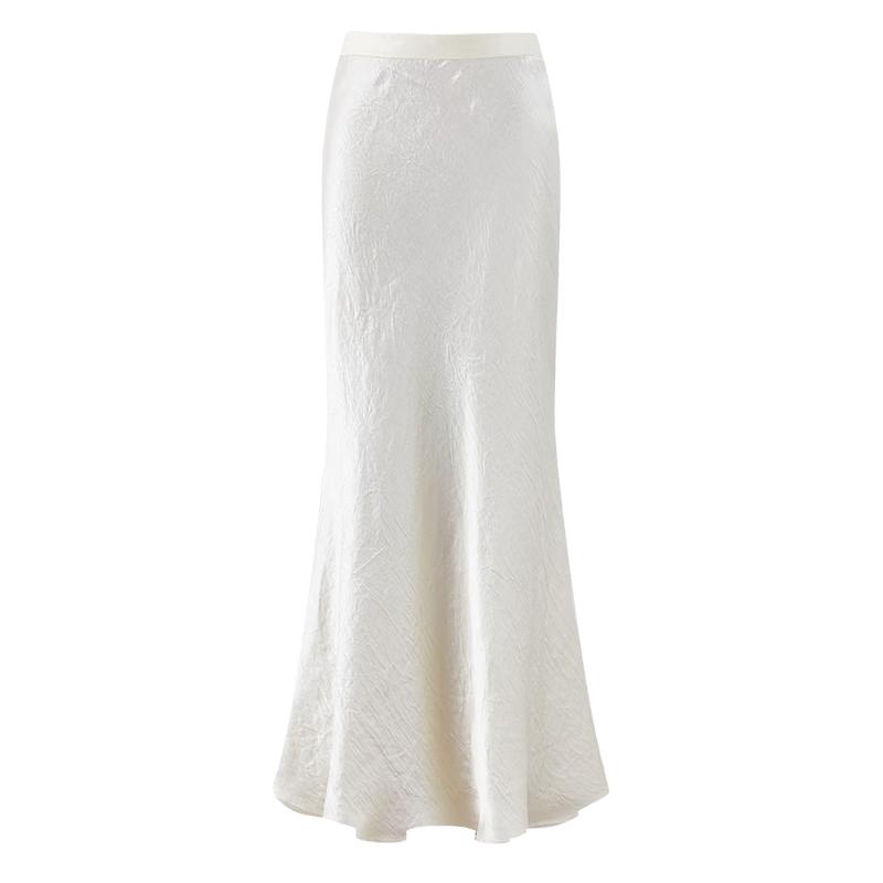 Qiushui Yiren Elegant Fishtail Midi Skirt L