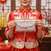 Enveloppe Rouge Traditionnelle du Festival du Printemps Pompon Brodé Packet d'Argent Porte-Bonheur Polyester Épaissi Mariage Hongbao