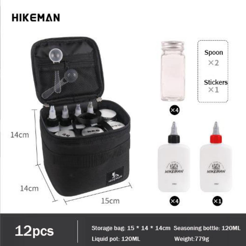 New Portable Outdoor Seasoning Bottle Package 15*14*14cm 3 Colors Picnic Seasoning Distribution Bottle Camping Barbecue Bottle