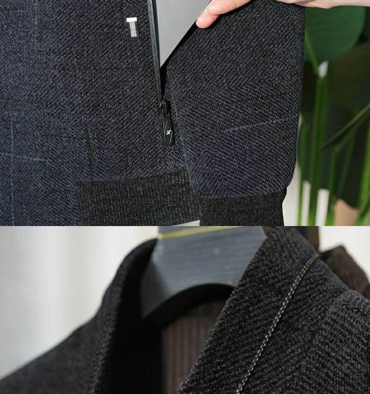2025 Chenille Men's Casual Jacket for Autumn/Winter - Mid-Aged and Elderly Father's Outerwear