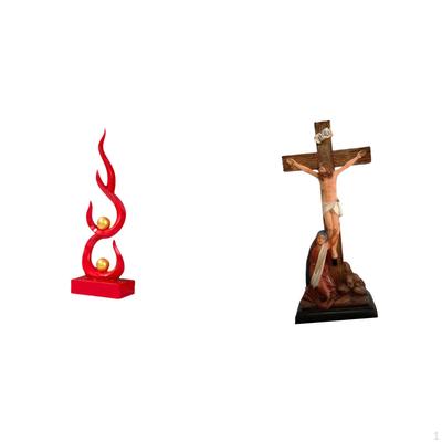 Resin Flame Figurine Modern for Office Bookshelf Decorative Holy Religious Catholic Sculpture Mother