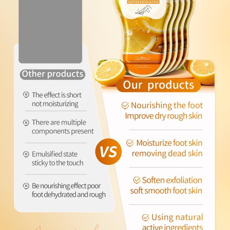 3 Pezzi Maschera Nutriente e Rigenerante per Piedi al Limone 40ml Maschera Idratante per Piedi Autunno e Inverno Prodotti per la Cura della Pelle