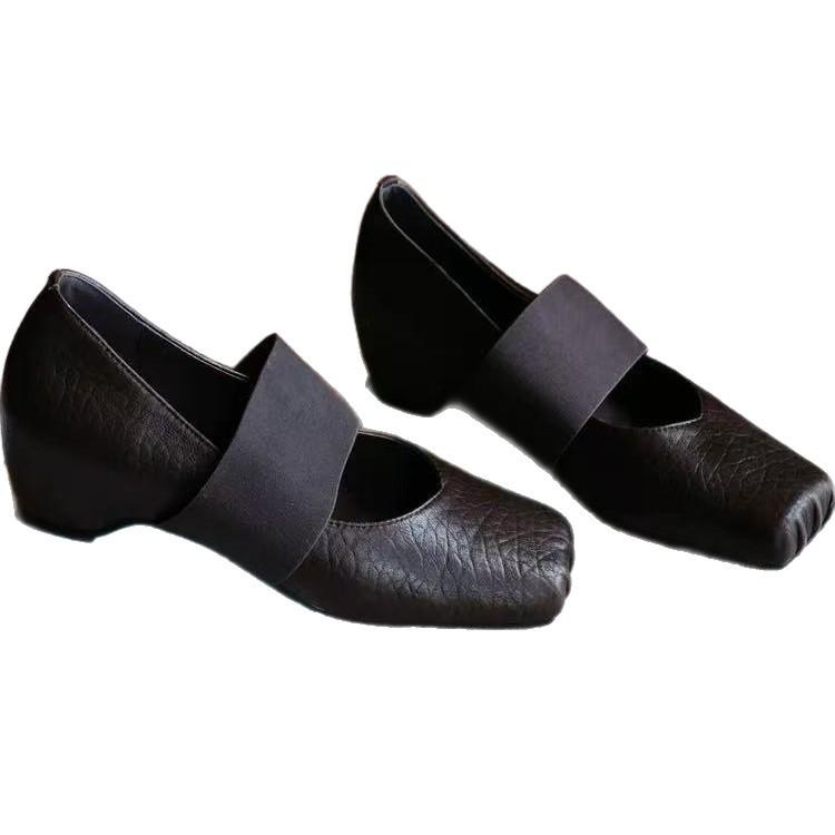 Soft leather version of minimalist ballet fashion single shoes women's autumn 2025 new super soft retro shallow mouth Mary Jane shoes