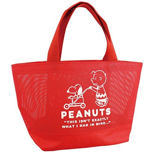 Onishi Ken Manufacturing PEANUTS Snoopy Mesh Bag Red SNOOPY Lunch Bag W30 X H17 X D12 PA-1801 761996