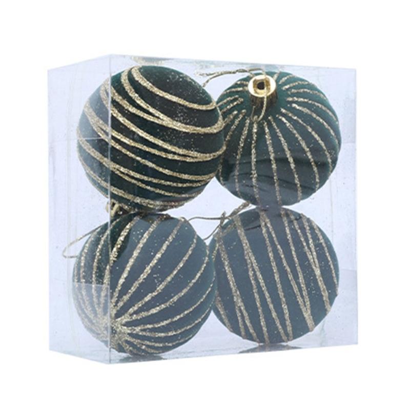 1 Box Flocking Ball Christmas Tree Decorations Multi Color Holiday Ornaments For Festival Home Party Decoration