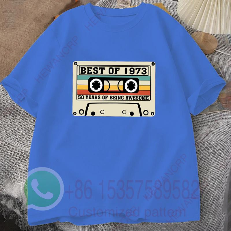 1973 Limited Edition Cassette TShirt Mens Tracksuit Summer Casual Pullover Oneck Shortsleeved Fashion Breathable Streetwear