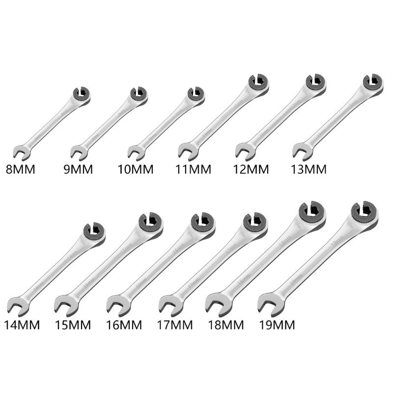 Ergonomic 72 Tooth Ratchet Wrench Spanner 8-19mm For Automotive Mechanics And DIY Enthusiasts Efficient Fastener Removal