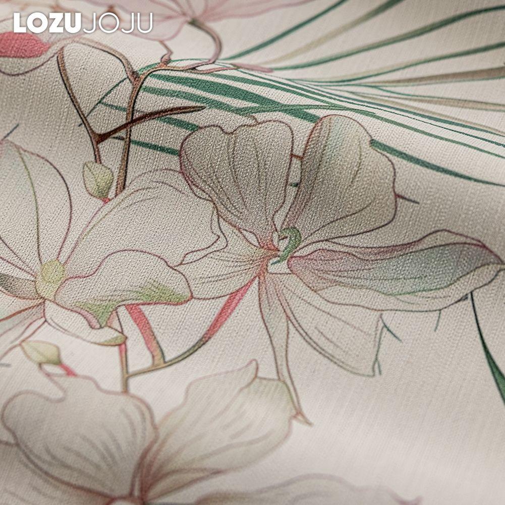 1PC LOZUJOJU Light-colored Blackout Curtains Gentle Green Plant and Floral Printed Curtains for Bedroom Living Room Balcony Window for Home Decor