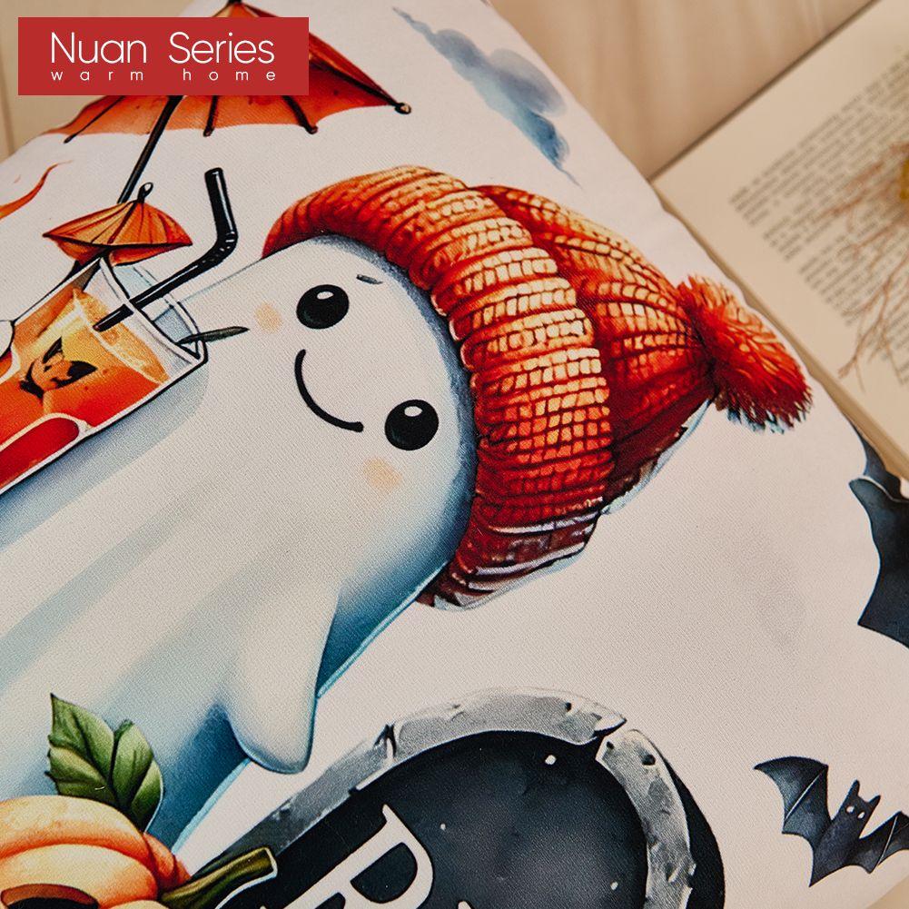1PC Nuan Series Halloween Pillowcase Cute Cartoon Printed Cushion Cover for Sofa Living Room Bedroom Home Decor