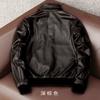 Men Genuine Leather Pilot Jacket Real Cowhide Aviator Coat Large Size Outerwear