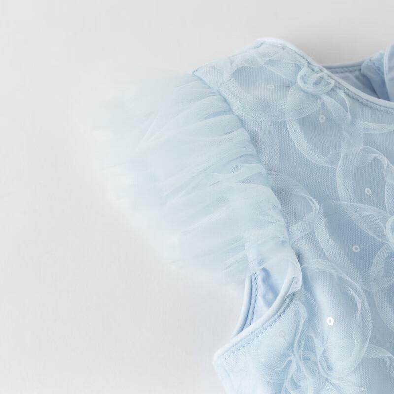 DAVE & BELLA Girls' Summer Mesh A-Line Princess Dress