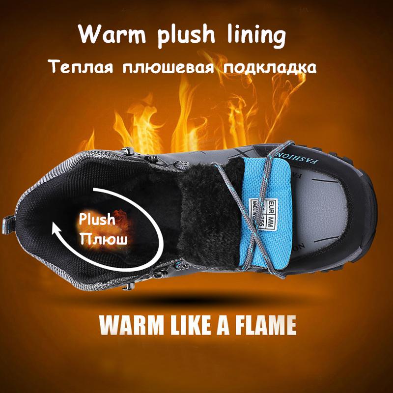 Talvised meeste matkasaapad soojad veekindlad lumesaapad Nahast tossud meeste välisspordijalatsid, suur suurus 39-47