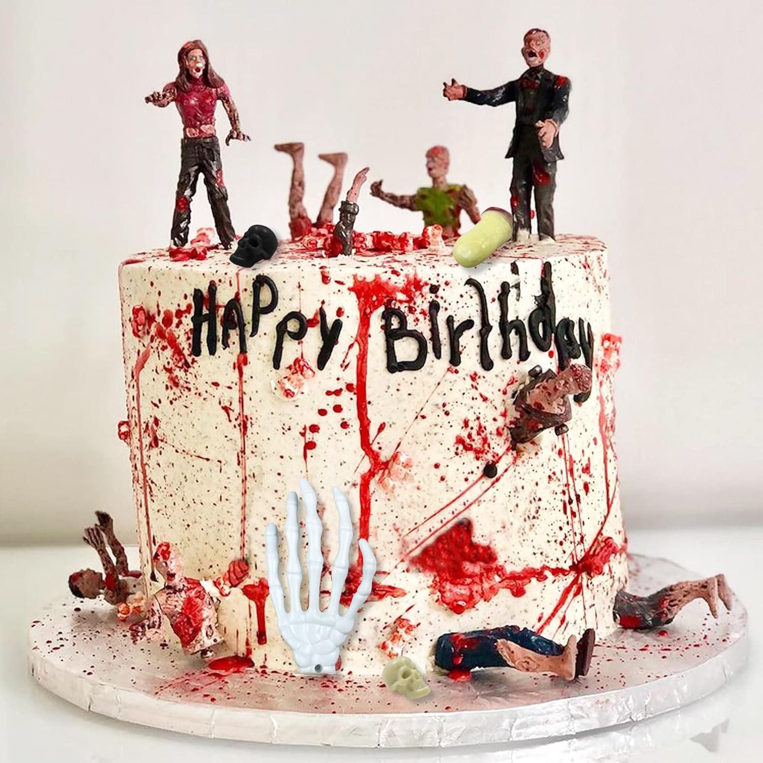 

17 PCS Zombie Cake Decoration Zombie Cake Toppers Zombie Figure Themed Party Decorations for Birthday Weeding Party Cake Decor