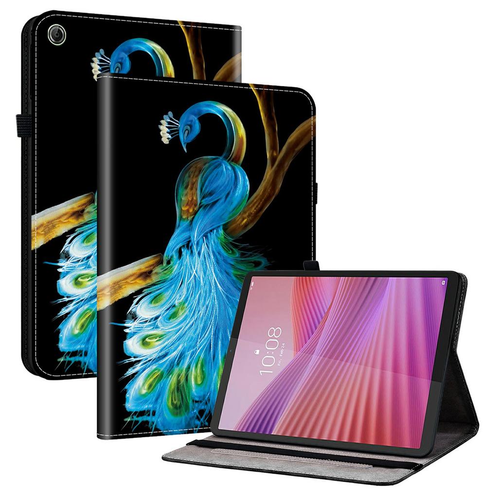 For Lenovo Tab K9 Leather Case Pattern Printed Stand Tablet Cover with Card Slots