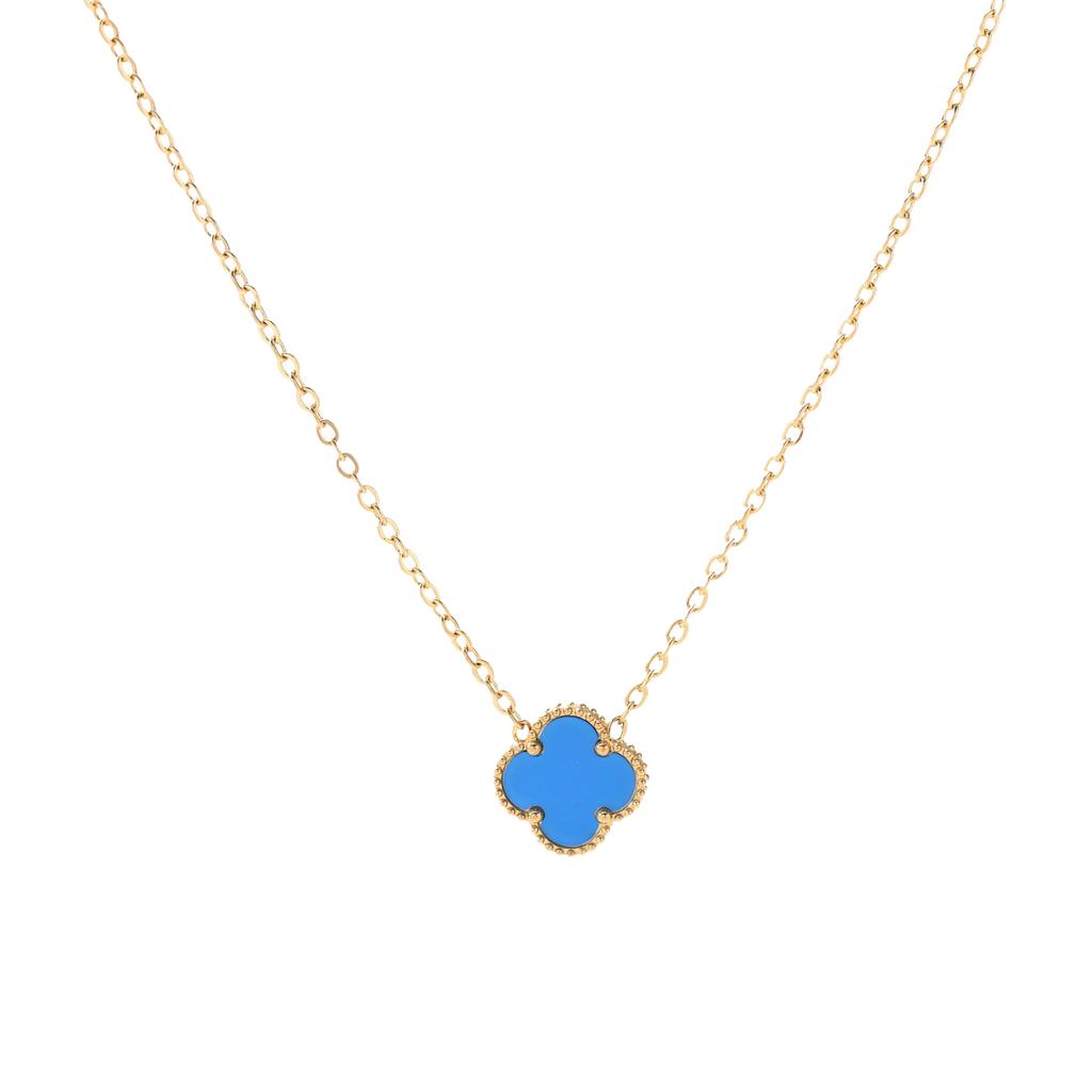 15mm Double-Sided Four-Leaf Clover Necklace Pendant Titanium Steel Simple Fashion 18K Does Not Lose Color Necklace