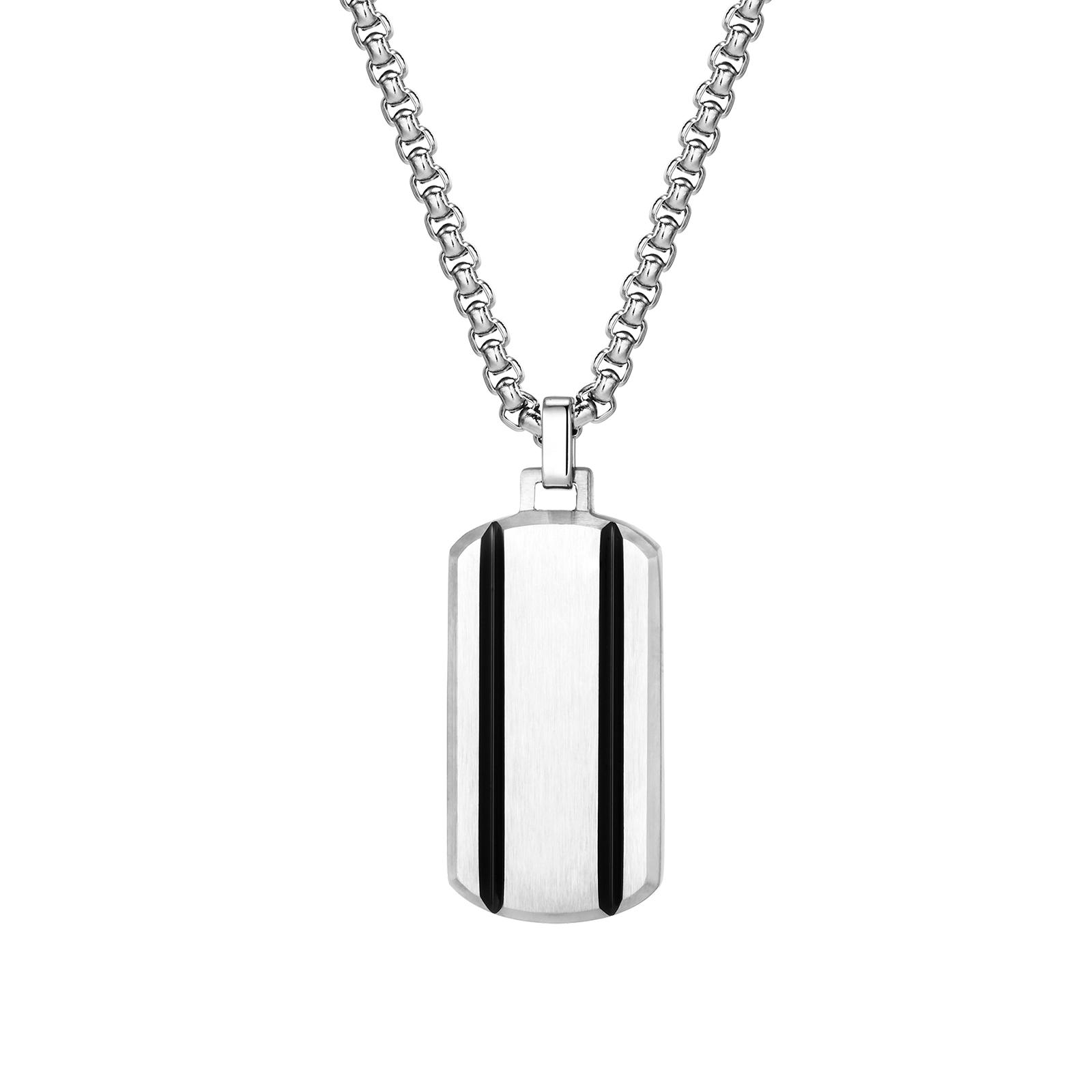 

Vnox Men s Stainless Steel Dogtag Necklaces, Two Grooved Striped Dog Tag Pendant with Box Chain Collar Gift for Him 70cm