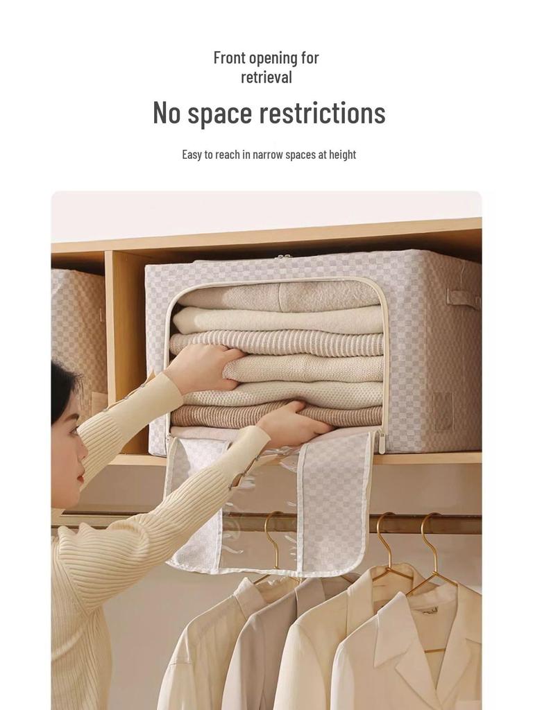Large Capacity Foldable Fabric Storage Box - Dustproof & Moistureproof with Visibility