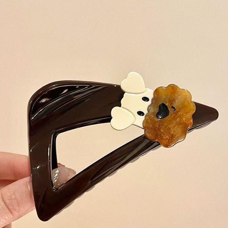 Koreanischer Eleganter Kürbisbogen Polka Dot Haarspange - Groß, Cremige Texturierte Hochsteckfrisur-Accessoire