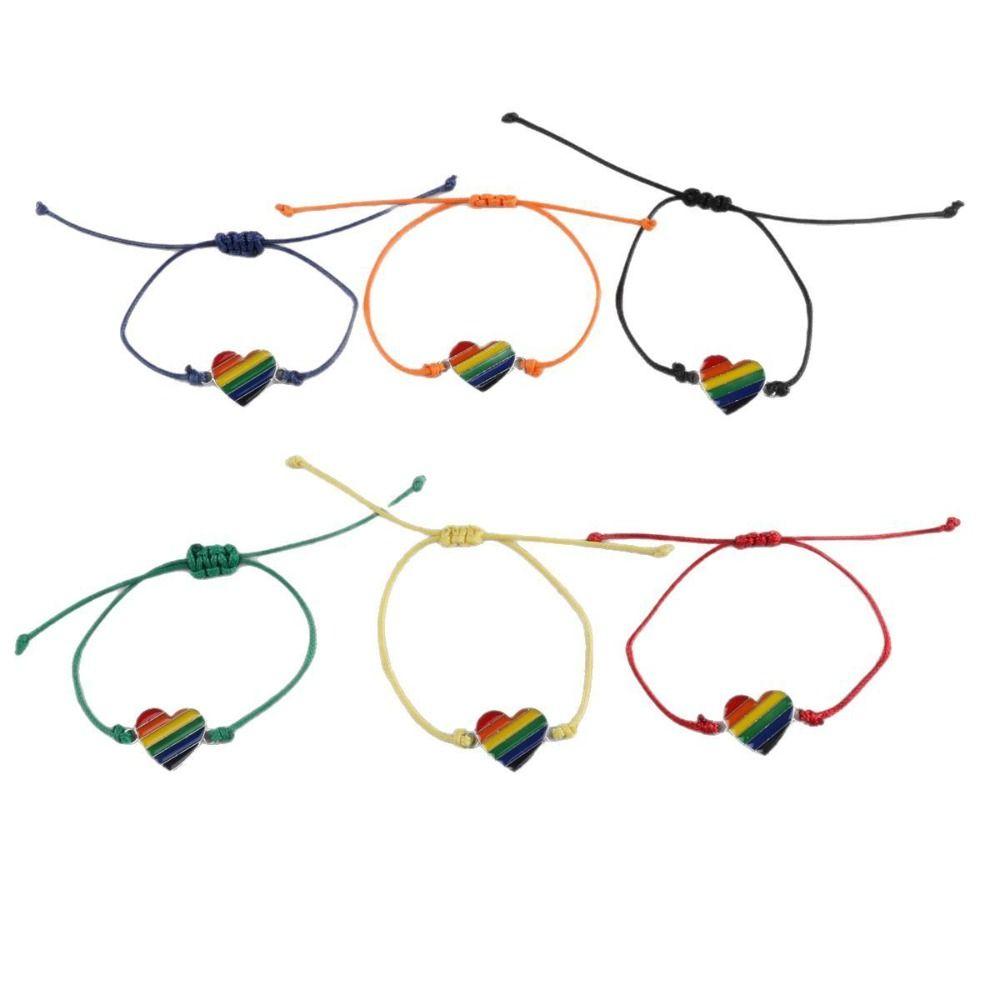 6Pcs Boho Couple Prided Bracelet Colorful Friendship Braided Rope  Pride Month