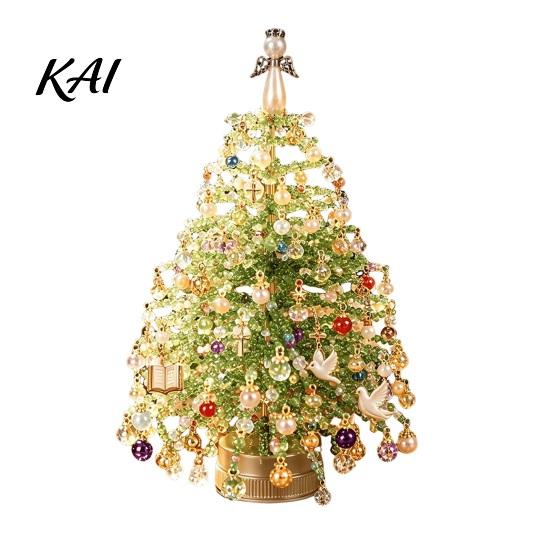 Schulferien Bastelbedarf DIY Perlen-Weihnachtsbaum-Set, Handgemacht mit LED-Lichtern, Dekorations-Bastelwerkzeuge Bastelprojekt, Perlen-Set für Erwachsene,