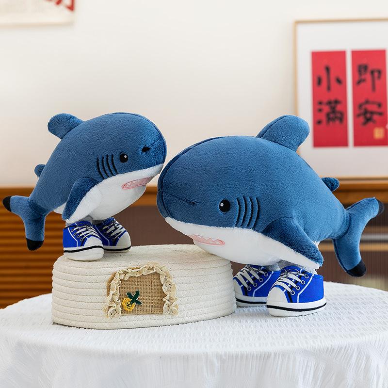 New Shanhaijing Shark Doll Wearing Shoes Plush Toy Fish Doll Funny Birthday Gift