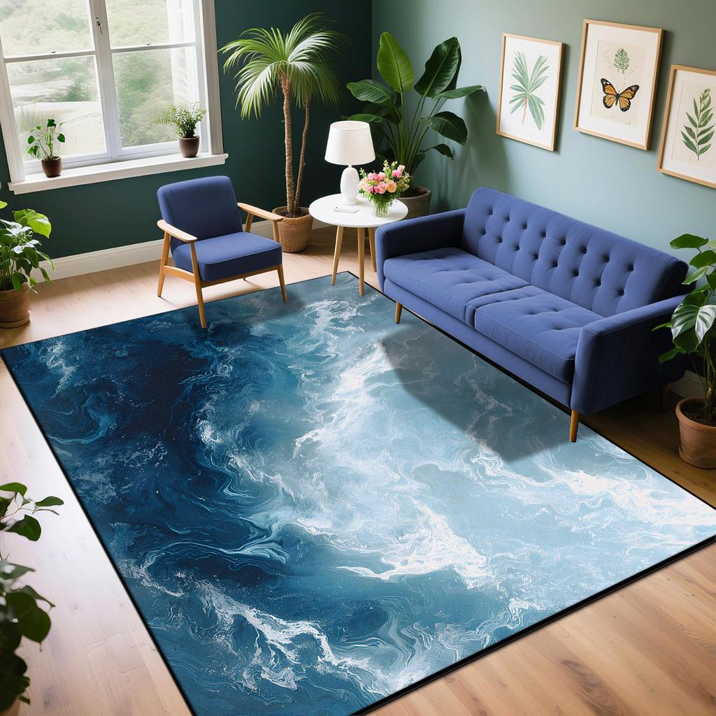 Modern Natural Style Carpets Living Room Sofa Table Customizable Rugs Washable Indoor Entrance Antiskid Floor Mat Easy Cleaning