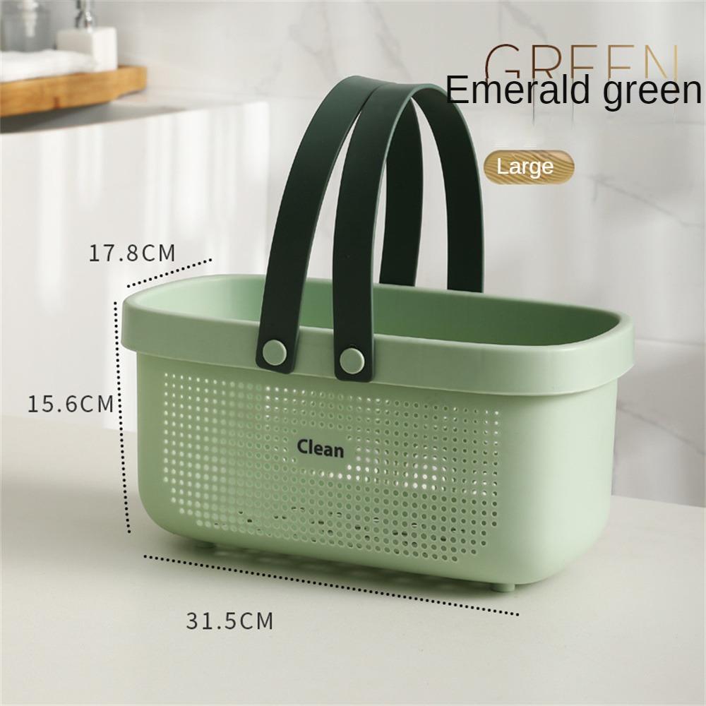 

Корзины с ручкой, сушка на воздухе и предотвращение попадания влаги 2024, кухонный инструмент, средство для мытья ванной комнаты, корзина для грязной одежды, полая, портативная Small- трава зеленый