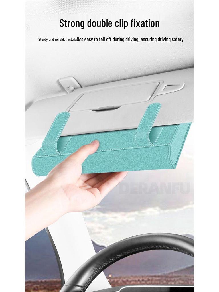 Universal Car Sun Visor Hanging Tissue Box - High-End Interior Napkin Holder