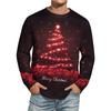 Men's Christmas Printed Imitation Cotton Long-sleeved Shirt