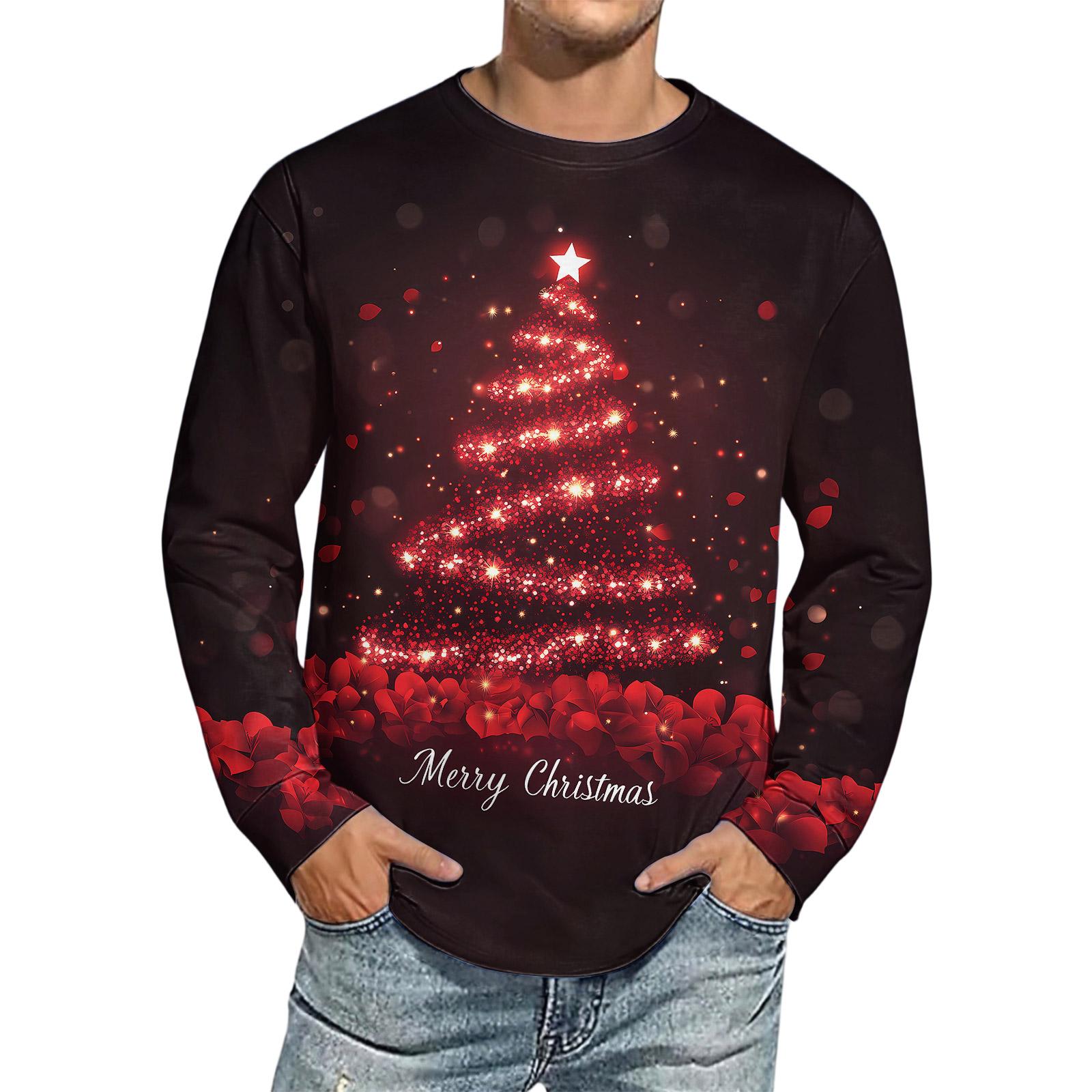 

Men s Christmas Printed Imitation Cotton Long-sleeved Shirt L бежевий