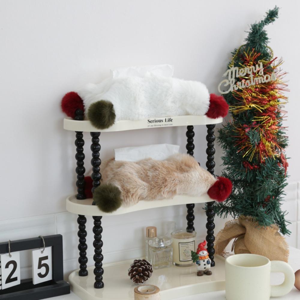 

Light Luxury Plush Tissue Box Cartoon Tissue Bag Reusable Car Tissue Storage Box Living Room Style B