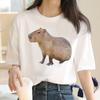 Capybara Tshirt Male 2022 Funny Casual Streetwear Unisexga Clothes T Shirt White T Shirt Graphic