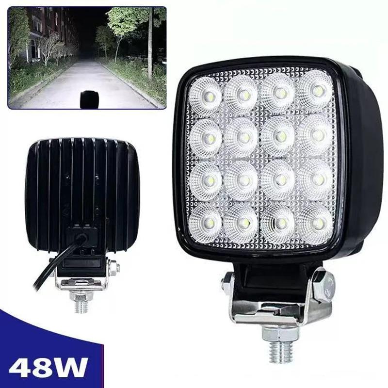 4 Inch Led Flood Light Excavator Squar Forklift Tractor Heavy Duty Blub Offroad 12V 24V 6240Lm Agricultural Vehicles