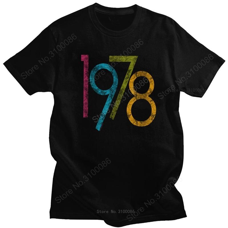 Colorful Vintage 1978 T Shirt for Men Pure Cotton Urban 42 Years Old T-shirt  Short Sleeve 42nd Birthday Gift Tee Tops Clothing