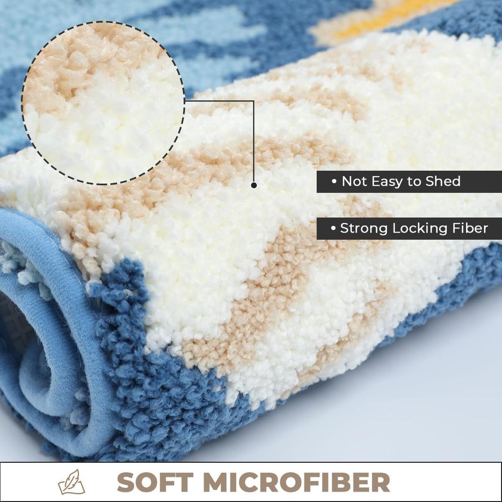 Seashell Super Soft Anti Skid (40x60 Cm) Super Absorbent Mats Microfibre 2000 GSM Mat for Bathroom/Bedroom/Kitchen/Door Mat/Floor Mat (Pack of 1)