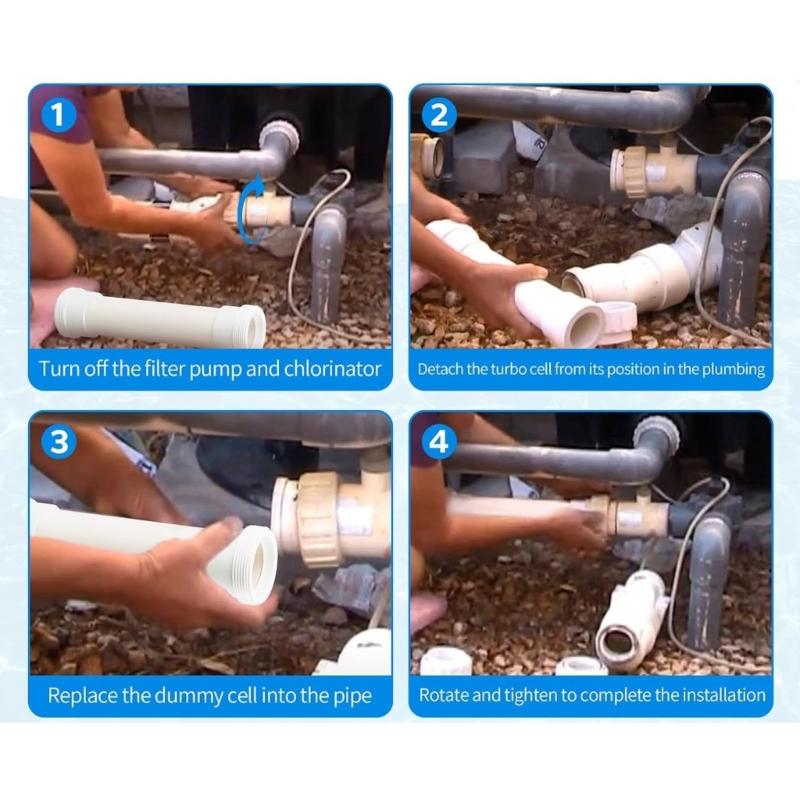 Pool Valves Connector Plastic Swimming Pool Salt Cell Bypass Adapter Suitable for T Type Chlorinator Replacement Unit
