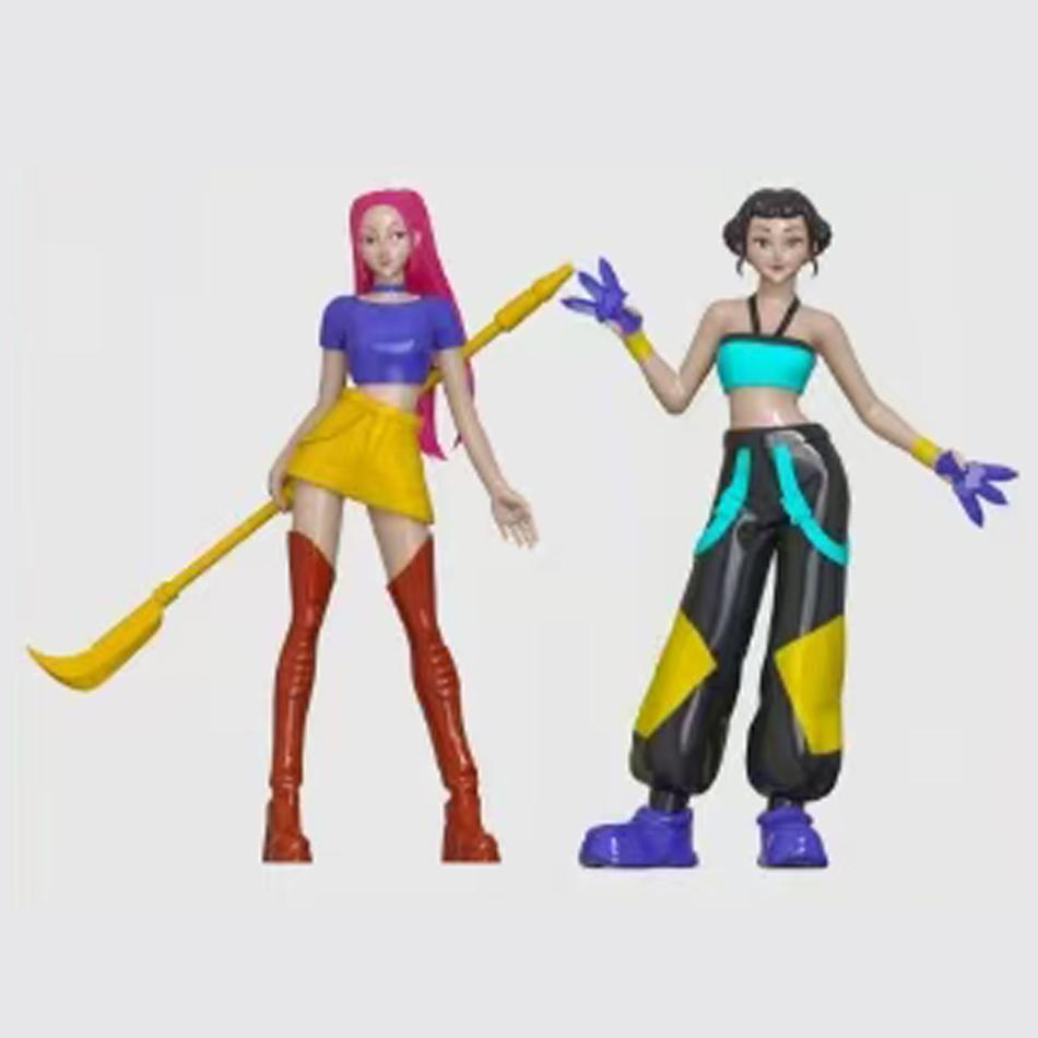 Anime Dämonenjäger Dämonenjäger Rumi Mira Zoey Tiger Spielzeug Schreibtischdekoration Statuen Schmuckstück Kind Weihnachtsgeschenke