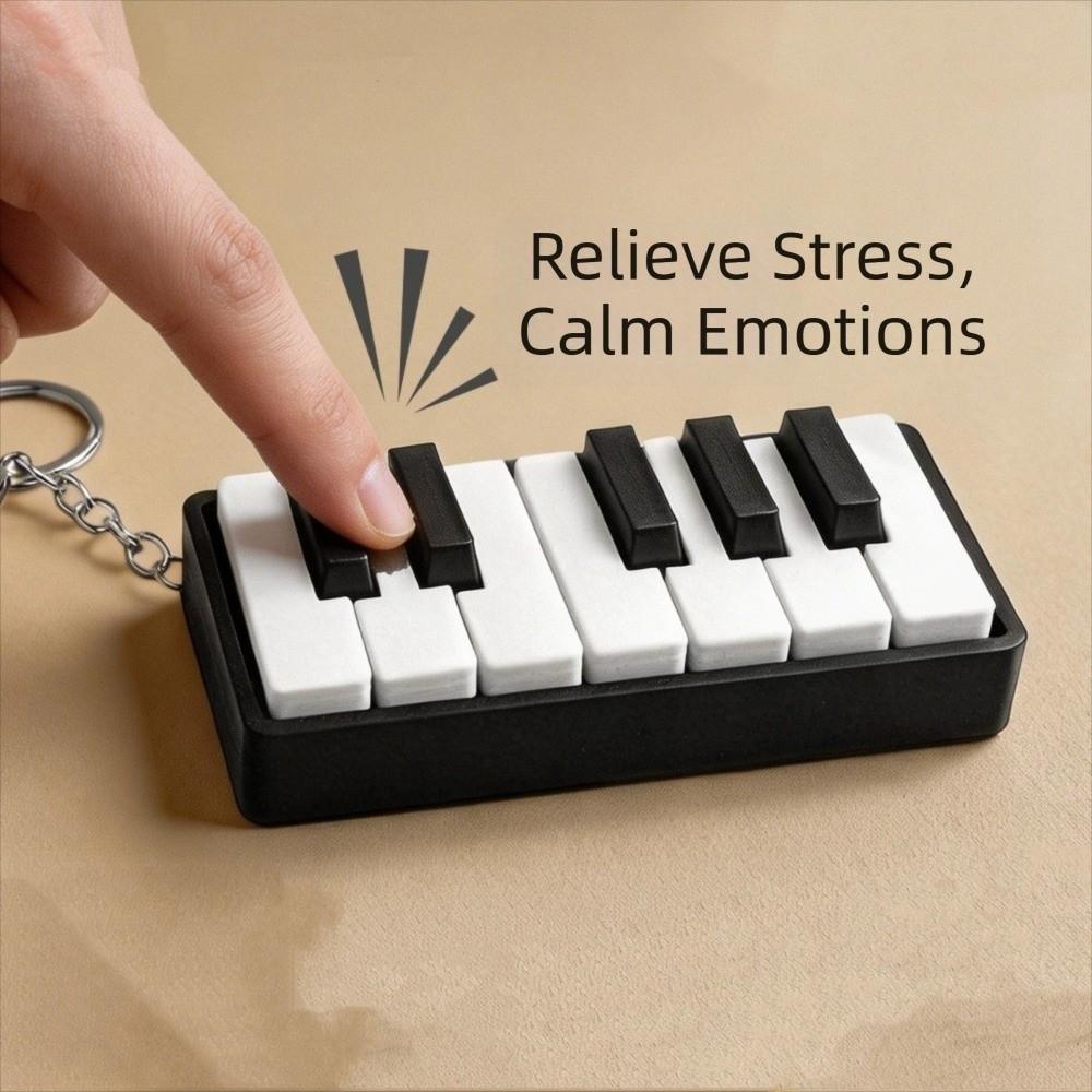 3D-gedruckter Klavier-Stress-Clicker Schlüsselanhänger Mechanische Berührung Neuheit Klaviertastatur Clicker 12 Tasten Druckklick Soundeffekt