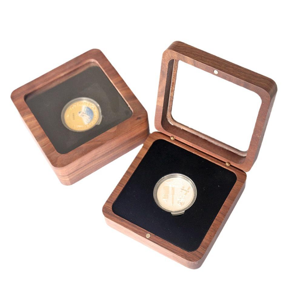 

Yuan Datou Silver Coin Commemorative Badge with Wooden Display Box for Ancient Coin Collection & Grading