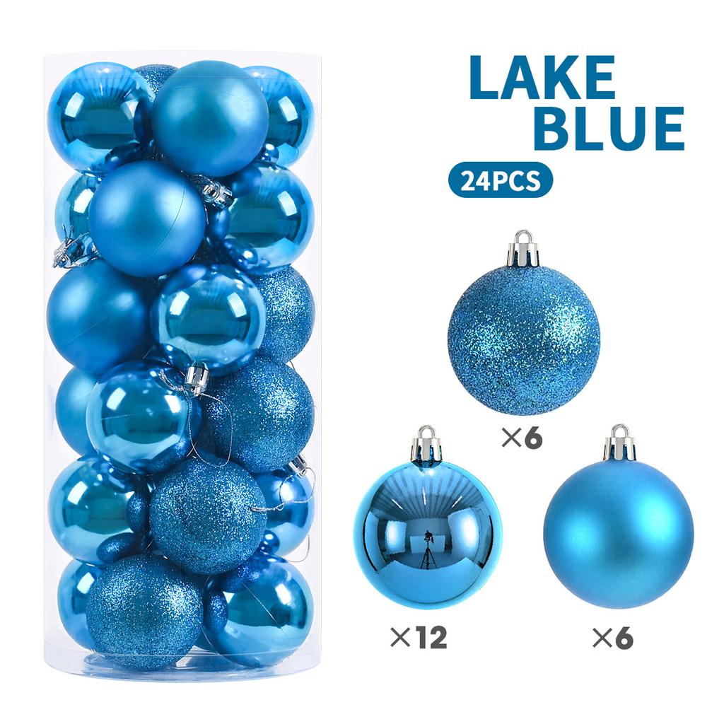 24Pcs 6cm Christmas Balls Ornaments for Xmas Christmas Tree - Christmas Tree Decorations Hanging Ball for Holiday Party