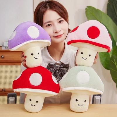 Brinquedo de pelúcia fofo de cogumelo simulado de 22 cm, planta macia e realista, boneco de cogumelo shiitake para crianças e meninas, decoração de presente