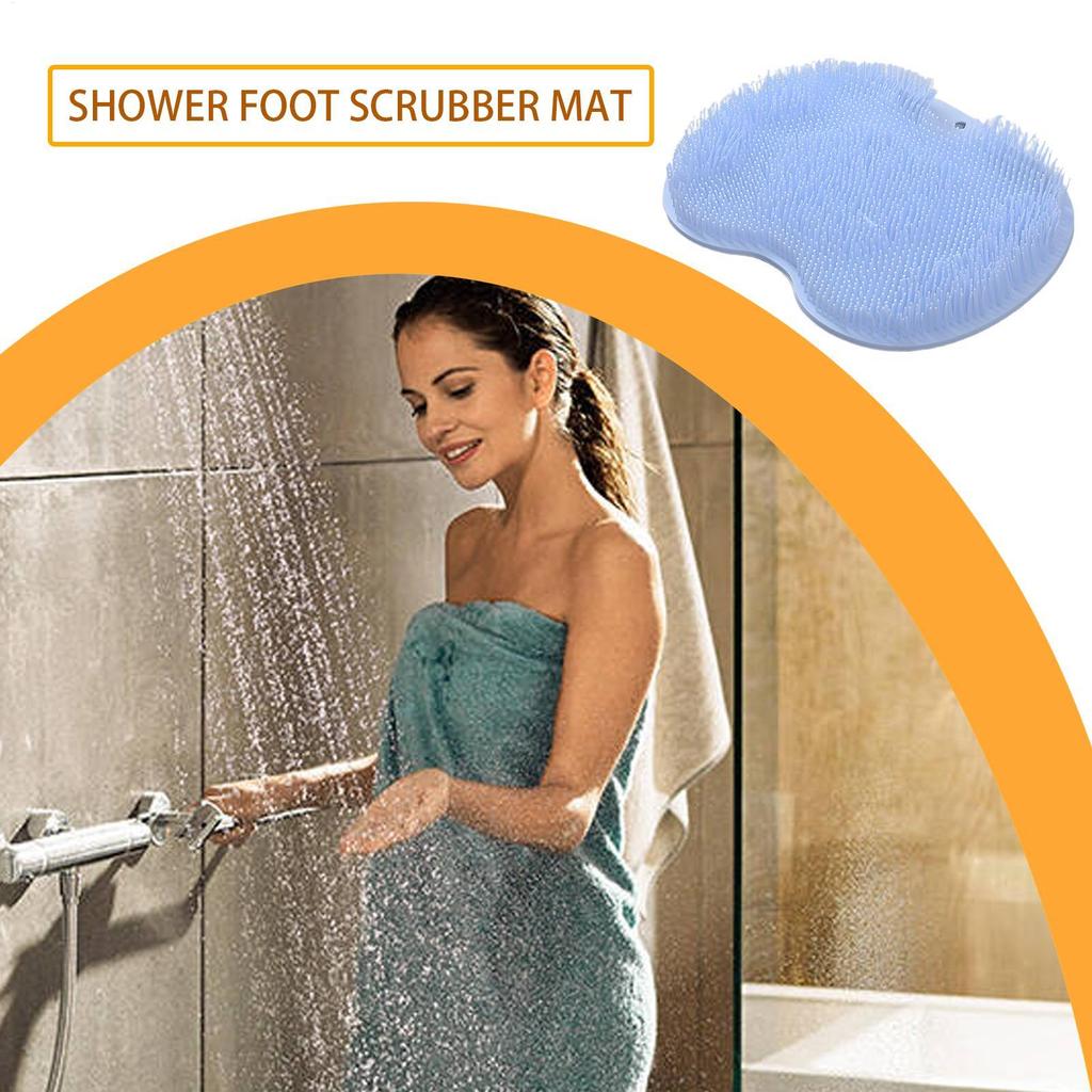 Foot Wash Brush Rub Back with Sucker Brush Bathroom Tool Foot Massage Pad Shower Massage Mat Exfoliating Bath Pad Bath Sponge