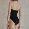 Women Sexy Monokini Decor Patchwork Swimsuit Hollow Out One-piece Sling Sleeveless Metal Button Color High