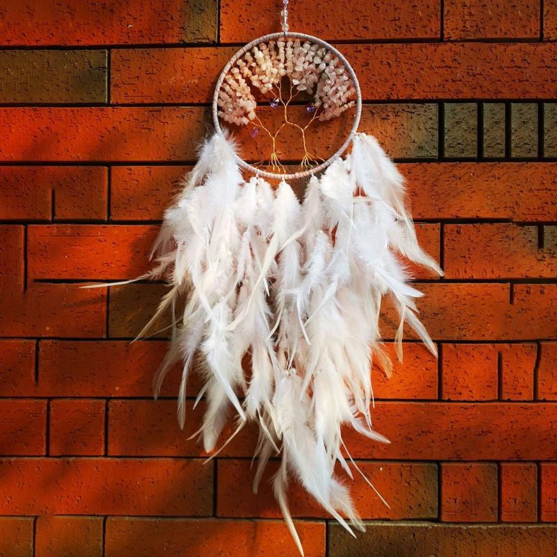 Wall Hanging Dream Catchers Gem Crystal Tree Of Life Dream Catcher Home Decoration Room Wind Chimes Ornaments Dream Catchers