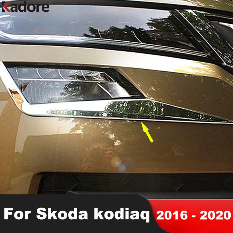 

Для Skoda Kodiaq 2016 2017 2018 Хромированная Накладка на Передний Противотуманный Фонарь Автомобиля Накладка на Веко Противотуманки Аксессуары