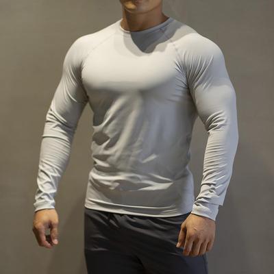 Męska bluza sportowa slim fit z długim rękawem, szybkoschnąca - oddychająca i elastyczna na jesienno-zimowe treningi