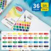 Fan-shaped Solid Watercolors: 24, 36, or 42 Gouache Colors for Students & Beginners