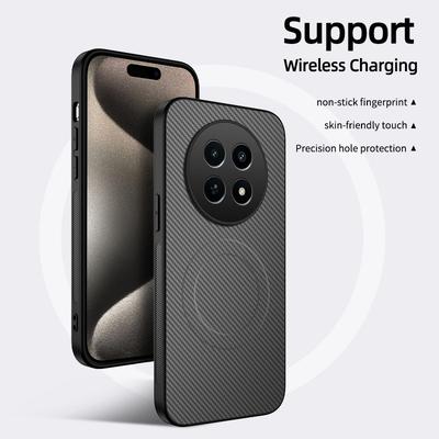 For Realme 12 Premium Carbon Fiber Magnetic Case For Realme 12 Pro Plus 12X TPU Soft Wireless Chage Phone Cover For Realme 13 4G
