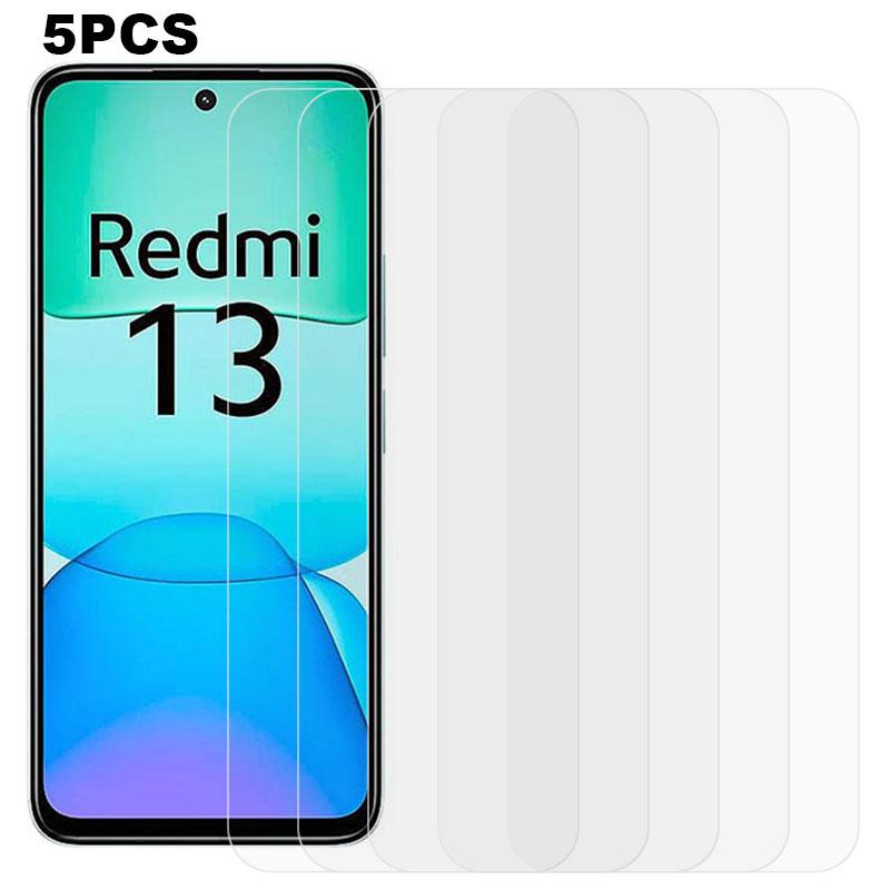 

5 ШТ Для Xiaomi Redmi 13 5G/13 4G Захисна плівка для екрана 0,3 мм Загартоване скло Без бульбашок Type A