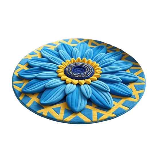 3D Sunflower Area Rug Absorbent Quick Dry Plush Diatomaceous Earth Floor Mat Non-slip Living Room Bedroom Bathroom Kitchen Decoration Floral Carpet